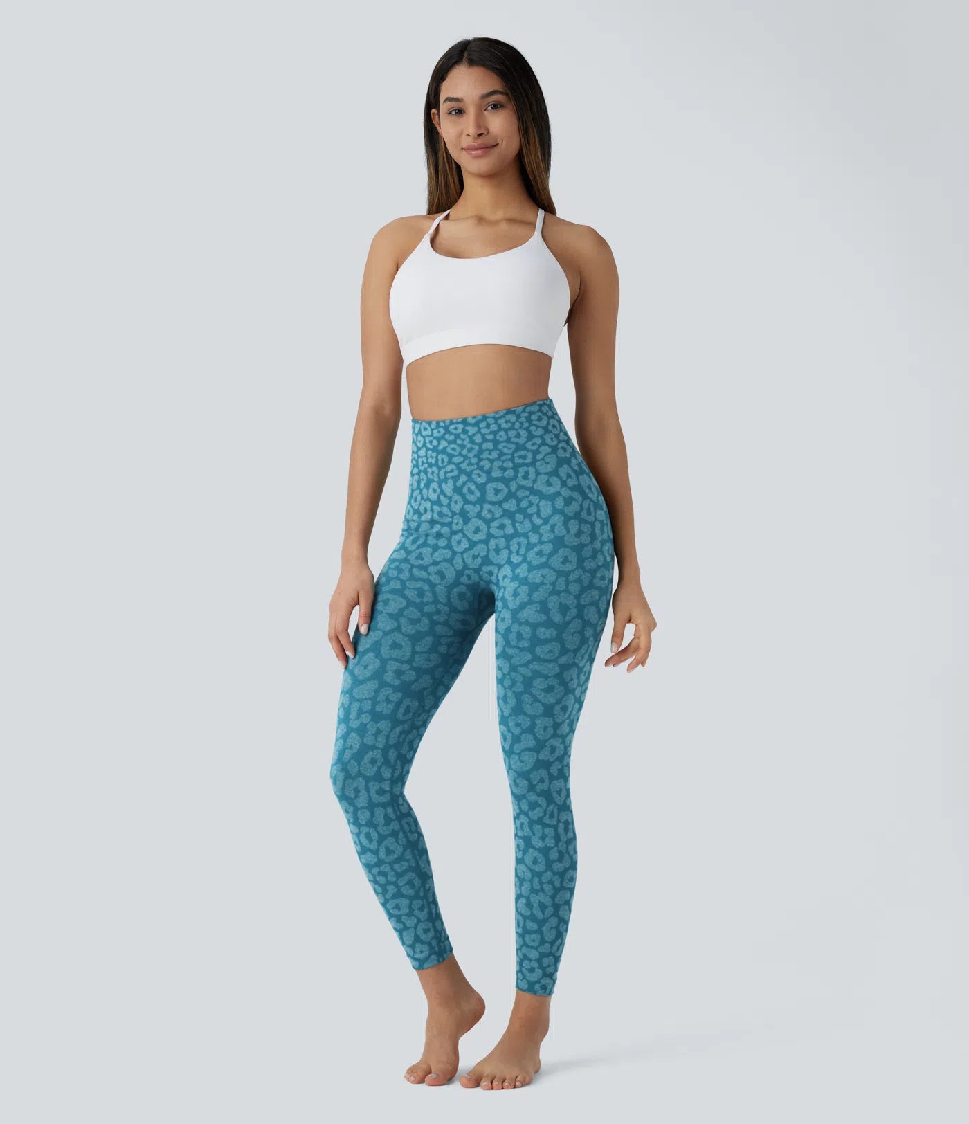 Seamless Flow High Waisted Leopard 7/8 Yoga Leggings - PURE-YOGA
