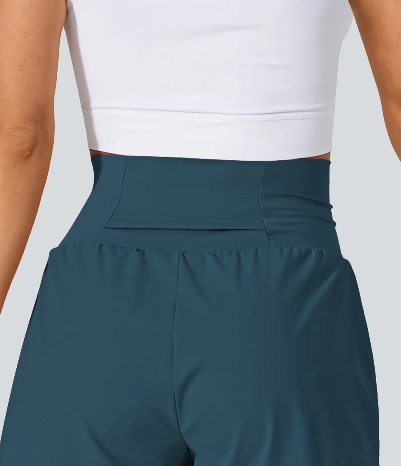 Super High Waisted Back Pocket & Side Hidden Pocket 2-in-1 Yoga Shorts 2.5" - PURE-YOGA
