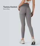 Seamless Flow High Waisted Tummy Control Butt Lifting 7/8 Yoga Leggings - PURE-YOGA
