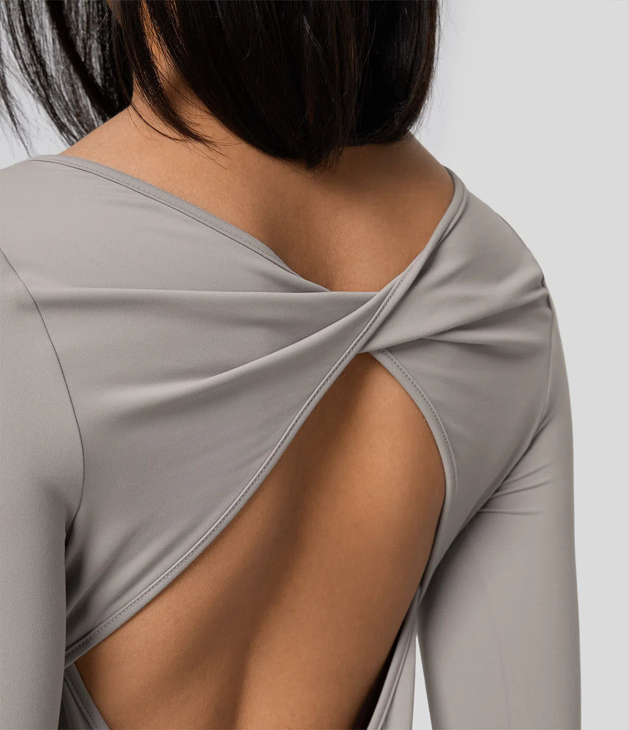 Softlyzero™ Backless Twisted Long Sleeve Split Yoga Sports Top - PURE-YOGA