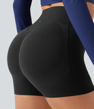 SoCinched High Waisted Scrunch Butt Lifting Tummy Control Side Pocket Shaping Workout UltraSculpt Biker Shorts 3'' - PURE-YOGA