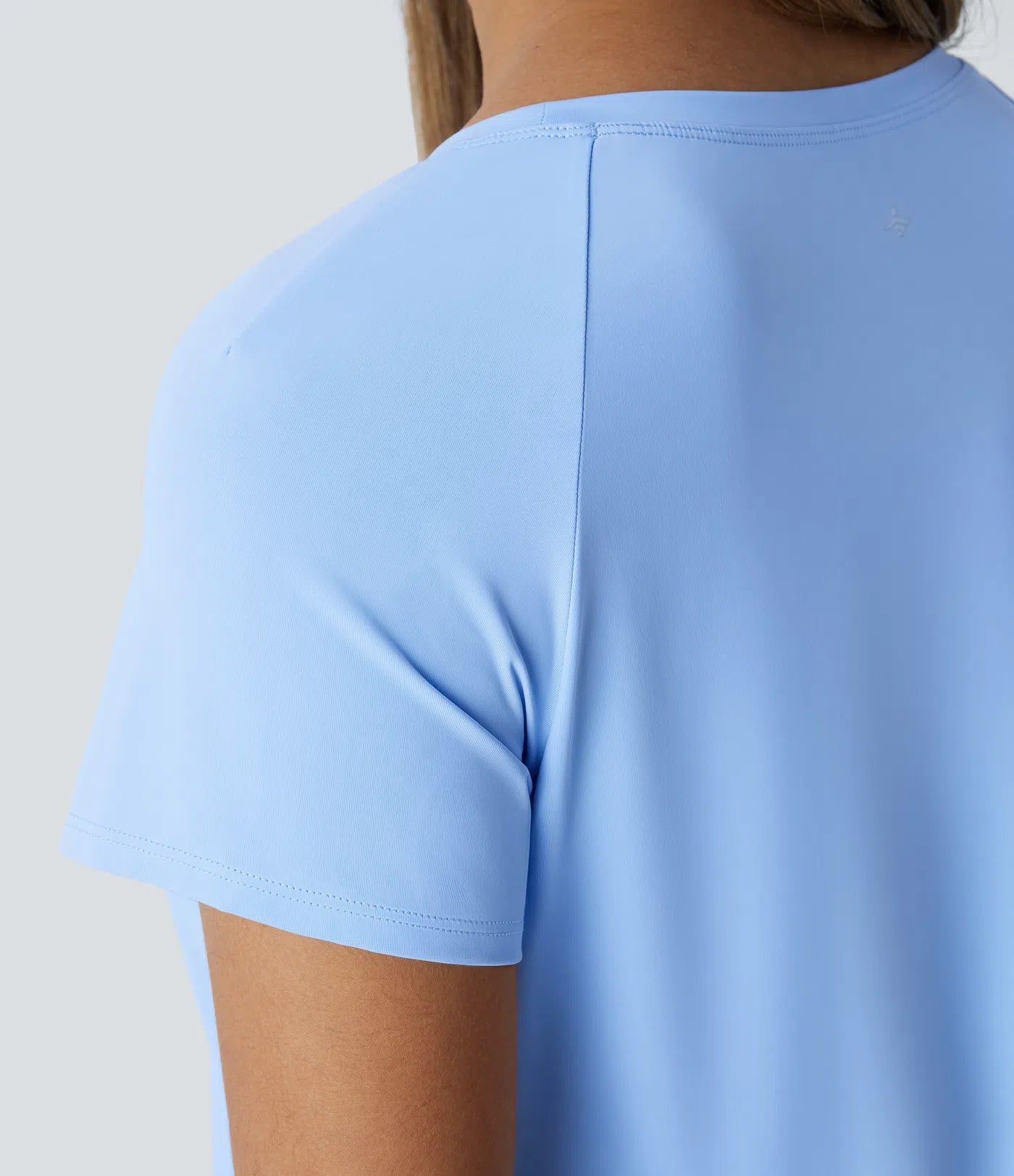 Boat Neck Short Sleeve Cut Out Split Cool Touch Workout Sports Top - PURE-YOGA