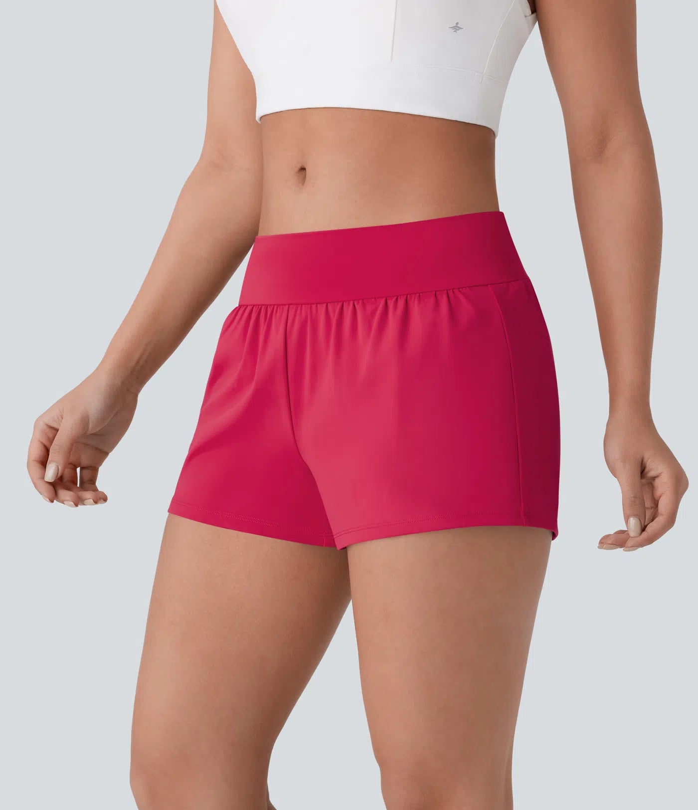 Softlyzero™ Airy Low Rise Inside Drawstring Back Pocket & Side Hidden Pocket 2-in-1 Cool Touch Yoga Shorts - PURE-YOGA