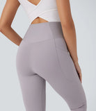Softlyzero™ Super High Waisted Crossover Side Pocket 7/8 Yoga Maternity Leggings-UPF50+ - PURE-YOGA