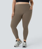 SoCinched High Waisted Scrunch Butt Lifting Tummy Control Side Pocket Shaping Training UltraSculpt Plus Size Leggings - PURE-YOGA
