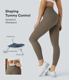 SoCinched High Waisted Butt Lifting Tummy Control Multiple Pockets 7/8 Workout UltraSculpt Leggings - PURE-YOGA