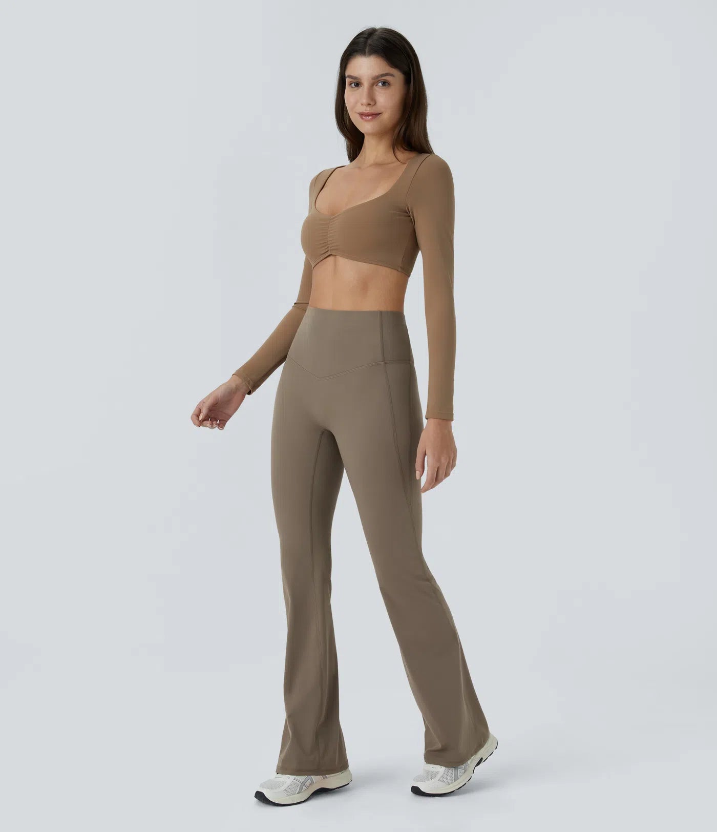 SoCinched High Waisted Tummy Control Shaping Yoga UltraSculpt Flare Leggings - PURE-YOGA