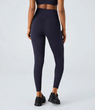 SpeedWave™ High Waisted Reflective Line Zipper Pocket Quick Dry 7/8 Workout Leggings - PURE-YOGA
