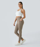 High Waisted Side Pocket Shaping Training Capri Leggings - PURE-YOGA